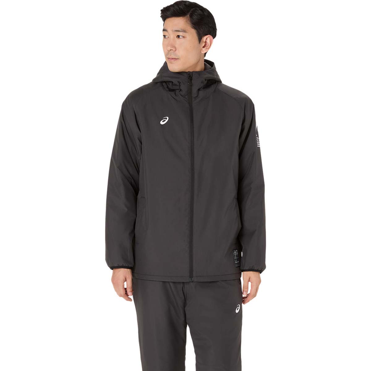 アシックス 中わたウインドブレーカーフーディー(パフォーマンスブラック・サイズ:S) 2031F177-001-S asics|Joshin web 家電とPCの大型専門店