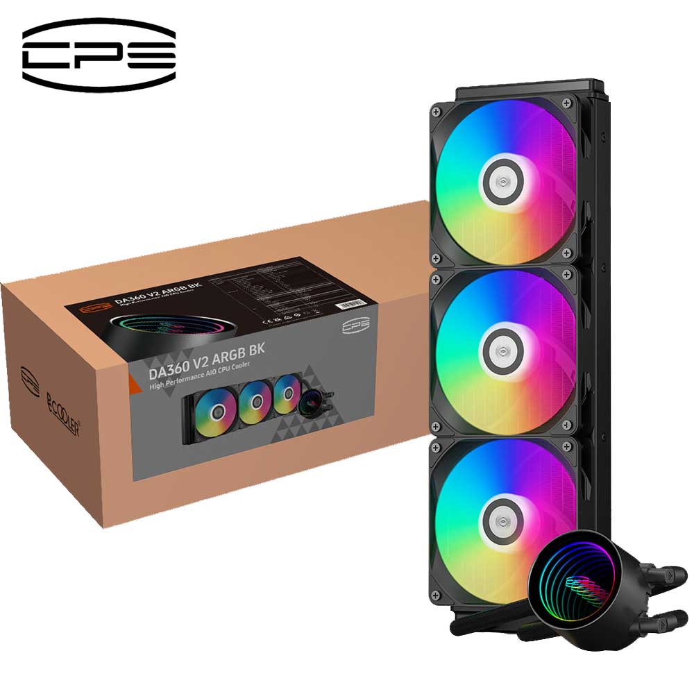 CPS｜シーピーエス 360mmラジエーター オールインワン水冷クーラー エントリーモデル [ DA V2シリーズ ]（ブラック） DA360-V2-ARGB-BK｜Joshin web 家電とPCの大型専門店