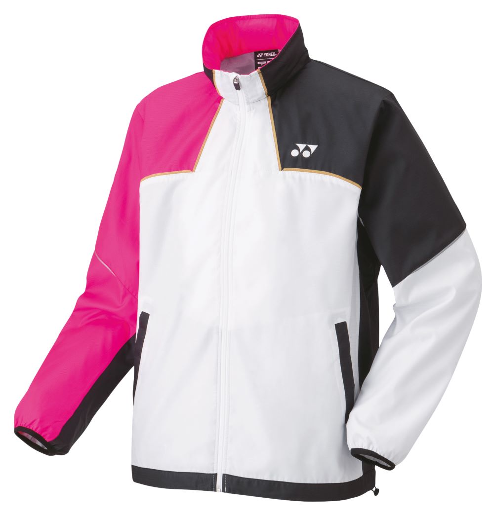 ヨネックス ユニセックス 裏地付ウィンドウォーマーシャツ（ホワイト/ピンク・サイズ：O） YO-70095-062-O YONEX