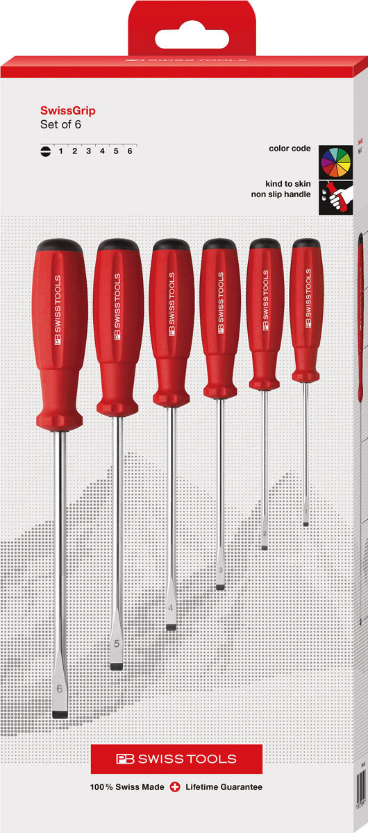 PBスイスツールズ スイスグリップマイナスドライバーセット6本組 ハイクオリティーペーパーボックス仕様 PB 8561.CBB PB Swiss Tools PBSwissTools スイスグリップドライバー