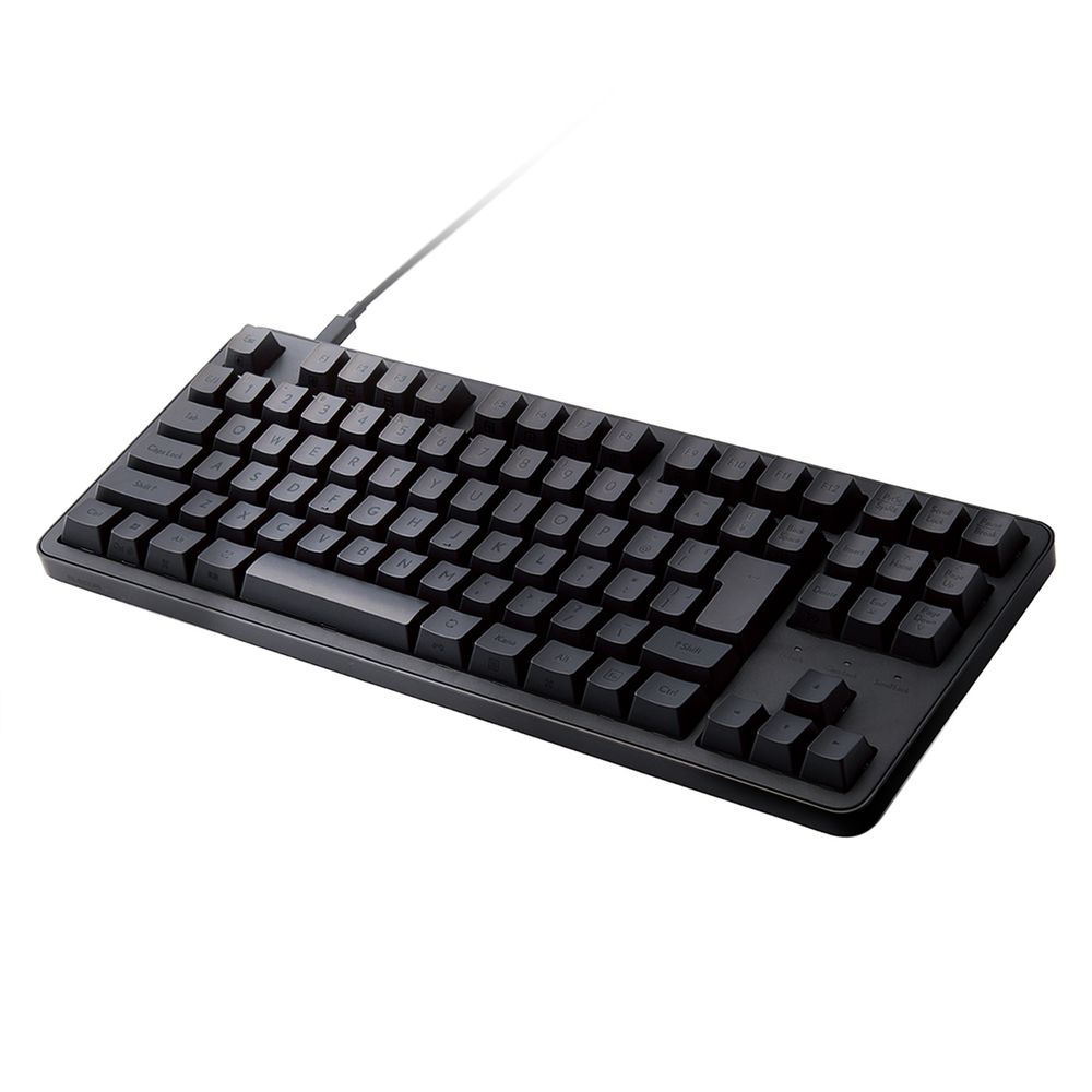 エレコム 有線メカニカルテンキーレスキーボード 茶軸 タクタイル 日本語配列（ブラック） 着脱式USBケーブル Leggero TK-MC30UKTBK