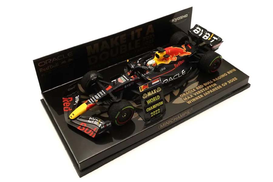 ミニチャンプス 1/43 オラクル レッド ブル レーシング RB18 マックス･フェルスタッペン 日本GP 2022 ウィナー ピットボード付き【413223801】 ミニカー｜Joshin web 家電とPCの大型専門店
