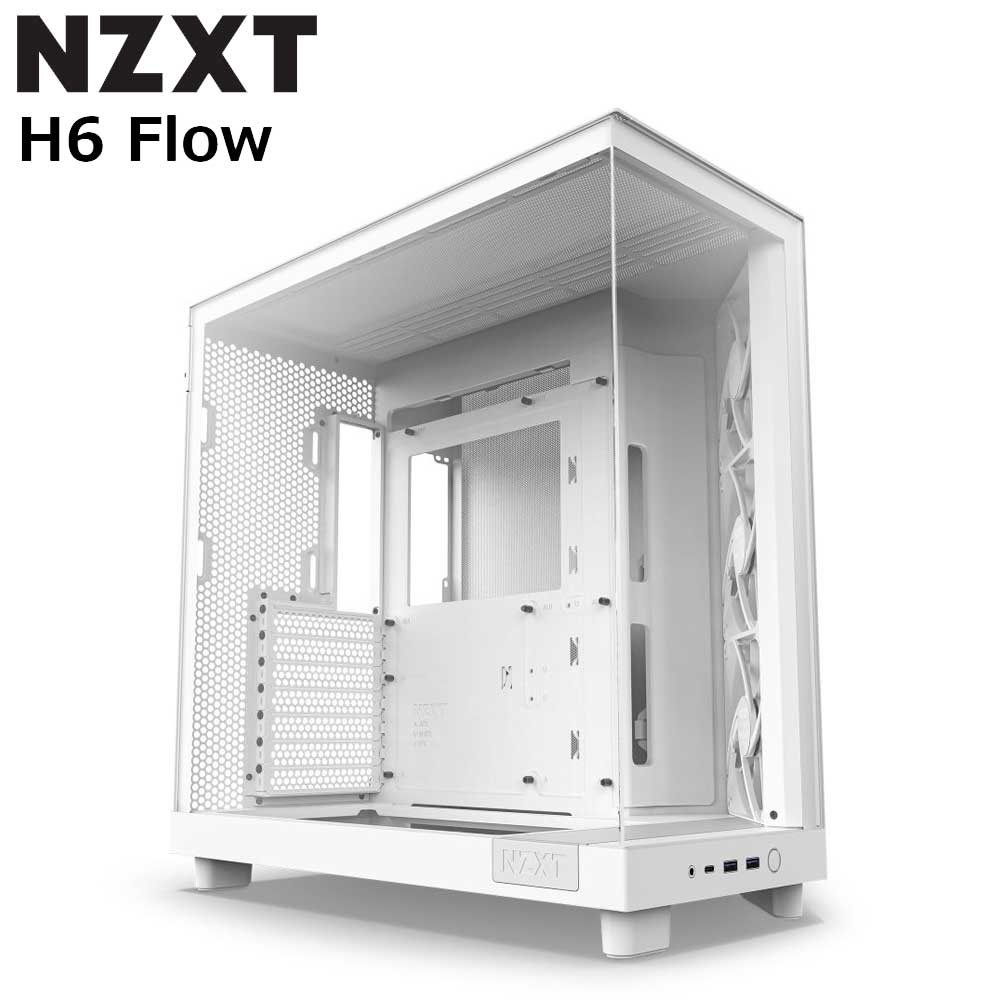 NZXT ミドルタワーPCケース H6 FLOW（ホワイト） CC-H61FW-01