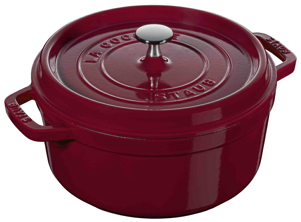 ストウブ 【IH対応】　鋳物ホーロー鍋 24cm (ボルドー) 40502-294 STAUB [40502294]｜Joshin web 家電とPCの大型専門店 26,455円