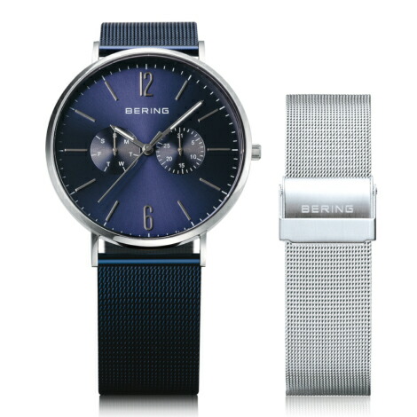 BERING 【国内定め事品】Unisex Changes Mesh＆Mesh(三尺帯2本書き割り) 石英 ユニ一発やる手合い 14240-307【返品カテゴリー化B】