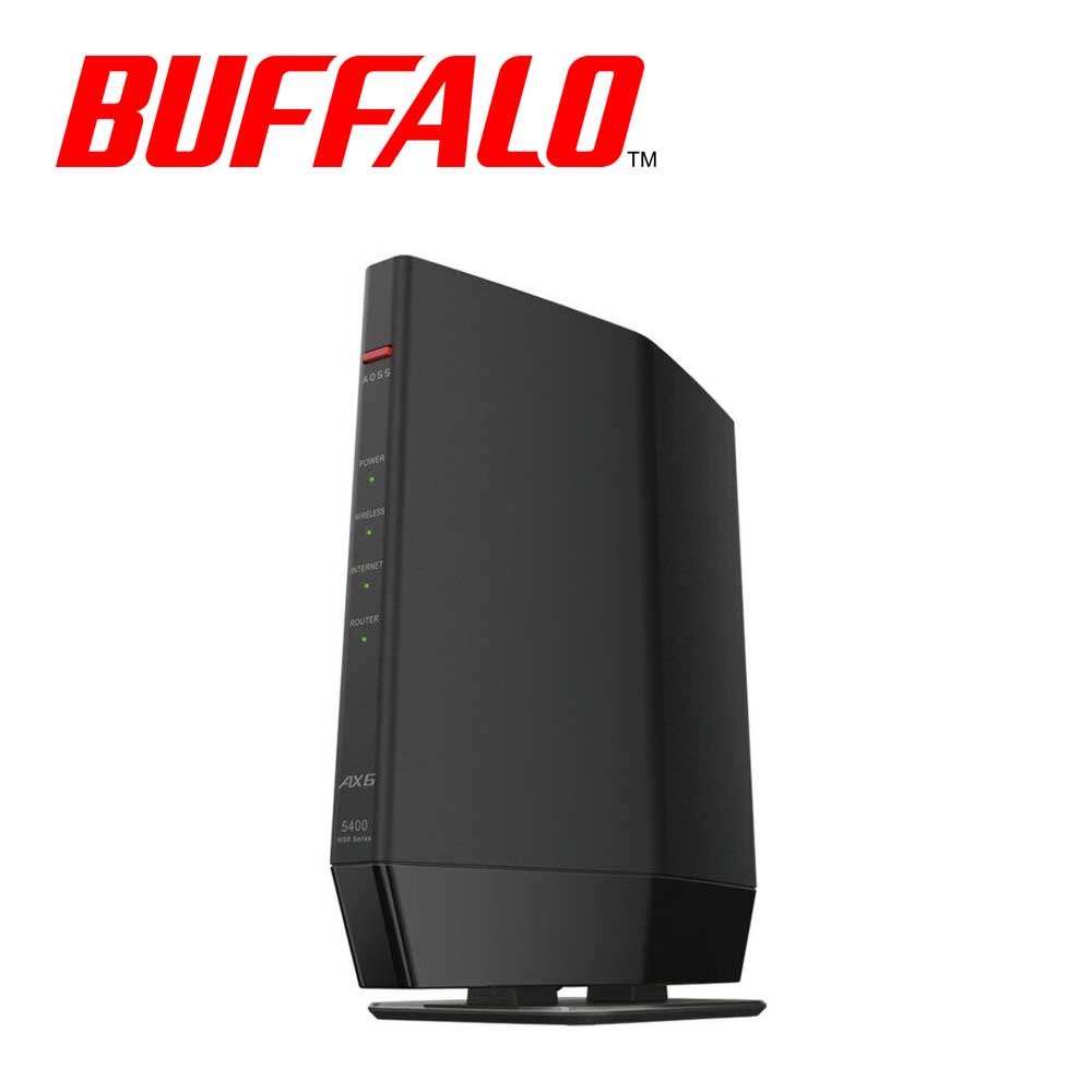 緩衝装置置き目｜BUFFALO Wi-Fi 6(11ax)相応う 無線電話ローカルエリアネットワークルータ(4803Mbps＋573Mbps) 割り増し金真似形(黒いこと)  WSR-5400AX6P-BK
