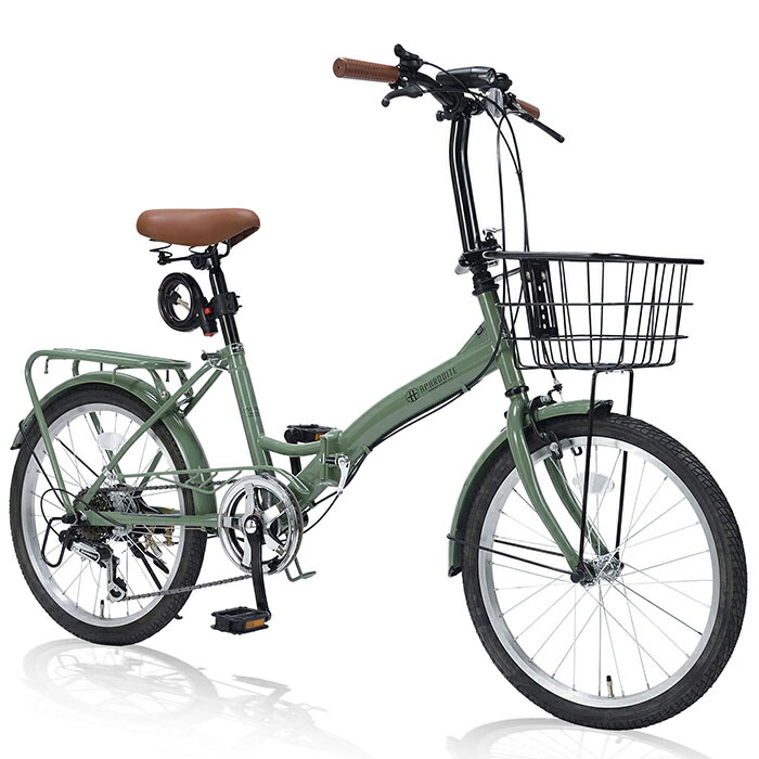 マイパラス 20インチ折りたたみ自転車 シマノ6段変速 【メーカー直送・他商品との同時購入不可】（リーフグリーン） MF209-LG MYPALLAS