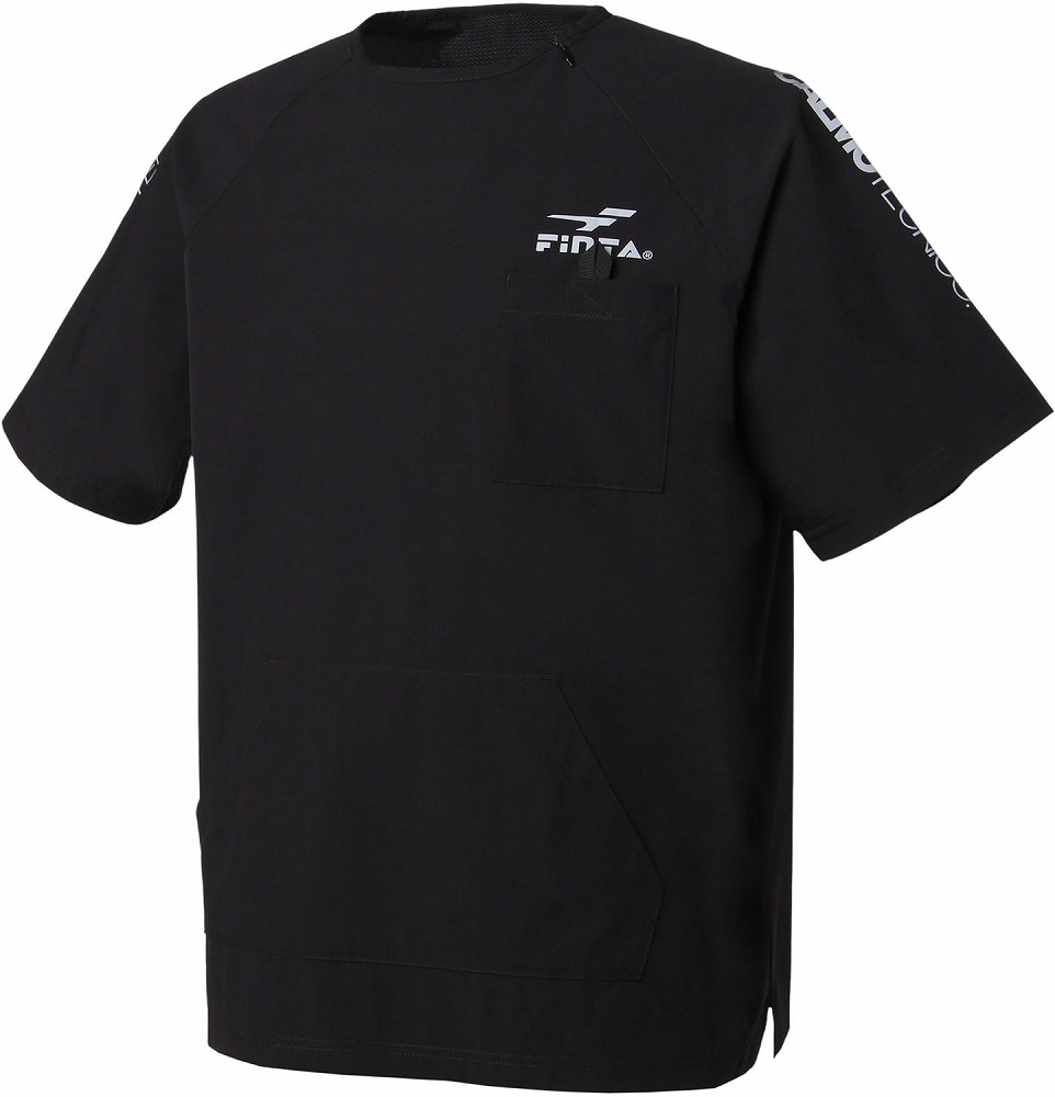 FINTA（フィンタ） メンズ　CALMOストレッチウーブンH/Sシャツ（ブラック・サイズ：M） FNT-FT4423-0500-M サッカー・フットサル用