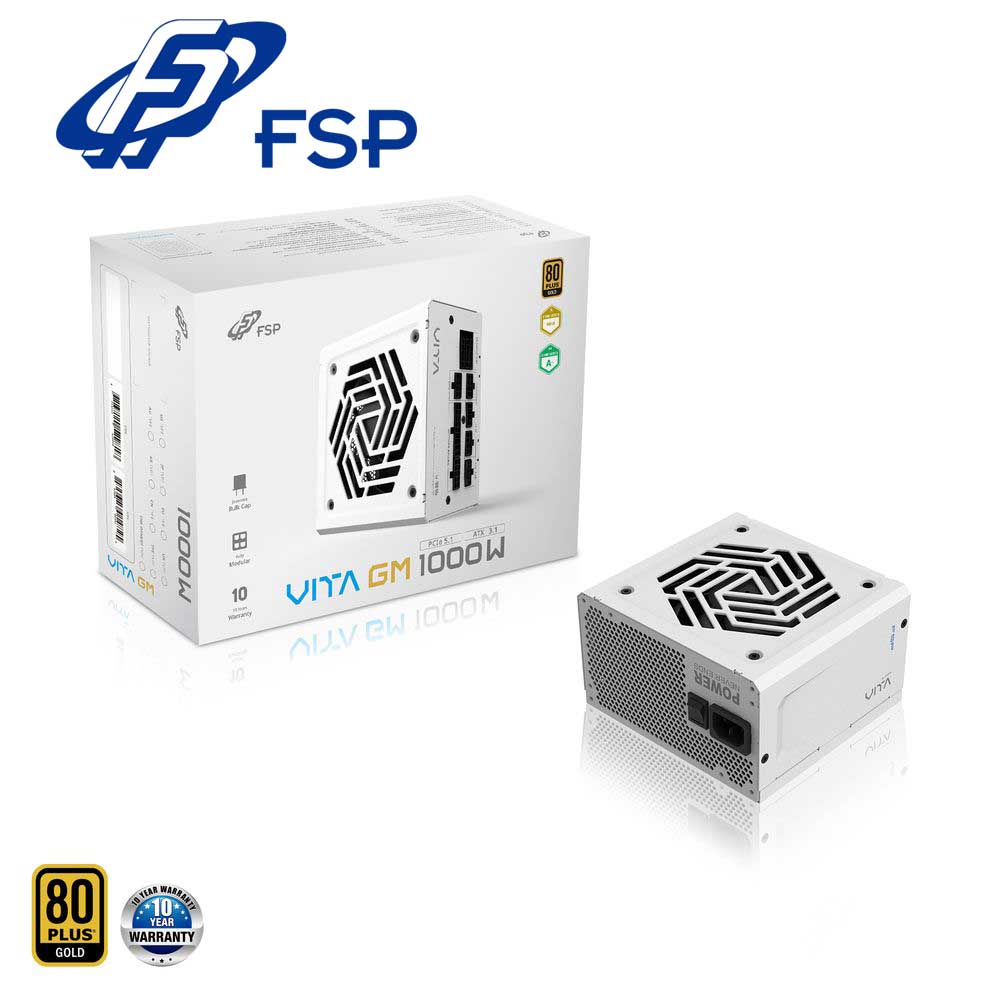 FSP｜エフエスピー ATX 3.1・PCIe 5.1対応 フルモジュラー式電源ユニット 1000W （ホワイト） VITA GM VITA-1000GMW