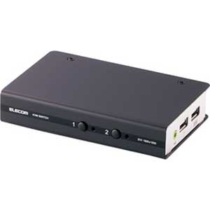 エレコム DVI相応うマイコン自動小銃うつり変わり器（2台うつり変わり）  KVM-DVHDU2