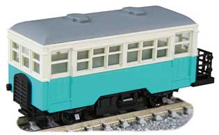 ［鉄道模型］津川洋行 【再生産】(N) 91008 ガソリンカー バスケット仕様(車体色：ライトブルー×アイボリー/動力付)