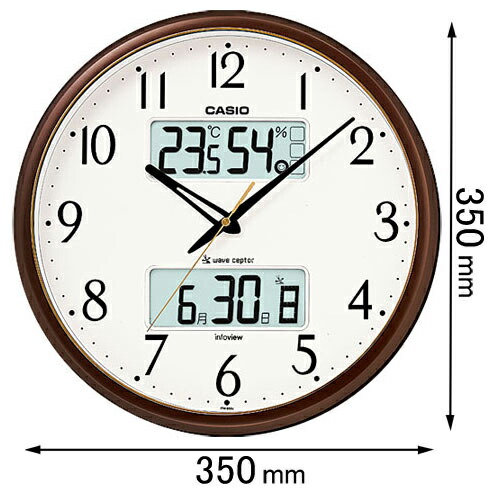 カシオ 温湿度計付 電磁波柱時計（赤銅色）  ITM-650J-5JF [ITM650J5JF]【返品カテゴリー化A】
