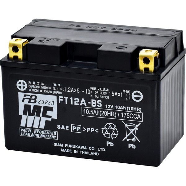 古河電池 バイク用バッテリー 電解液注入済[他商品と同時購入不可] FT12A-BS FB