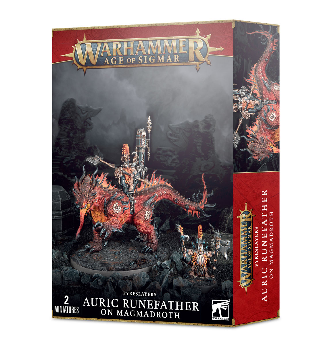 ゲームズワークショップ FYRESLAYERS: AURIC RUNEFATHER ON MAGMADROTH ファイアスレイヤー：オーリック・ルーンファーザー（マグマドロス騎乗） ウォーハンマー