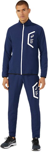 アシックス メンズ ドライ クロスジャケット（ピーコート・サイズ：L） 2031E052-400-L TEAM　HEX　DRY　CROSS　JACKET [2031E052400L]