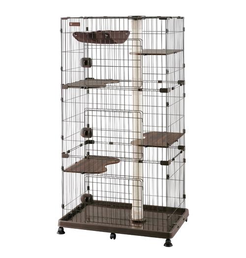 猫用ケージ 3段 キャットランドケージ ワイド 3段 ダークブラウン PCLC 903DBR アイリスオーヤマ PCLC-903-DBR