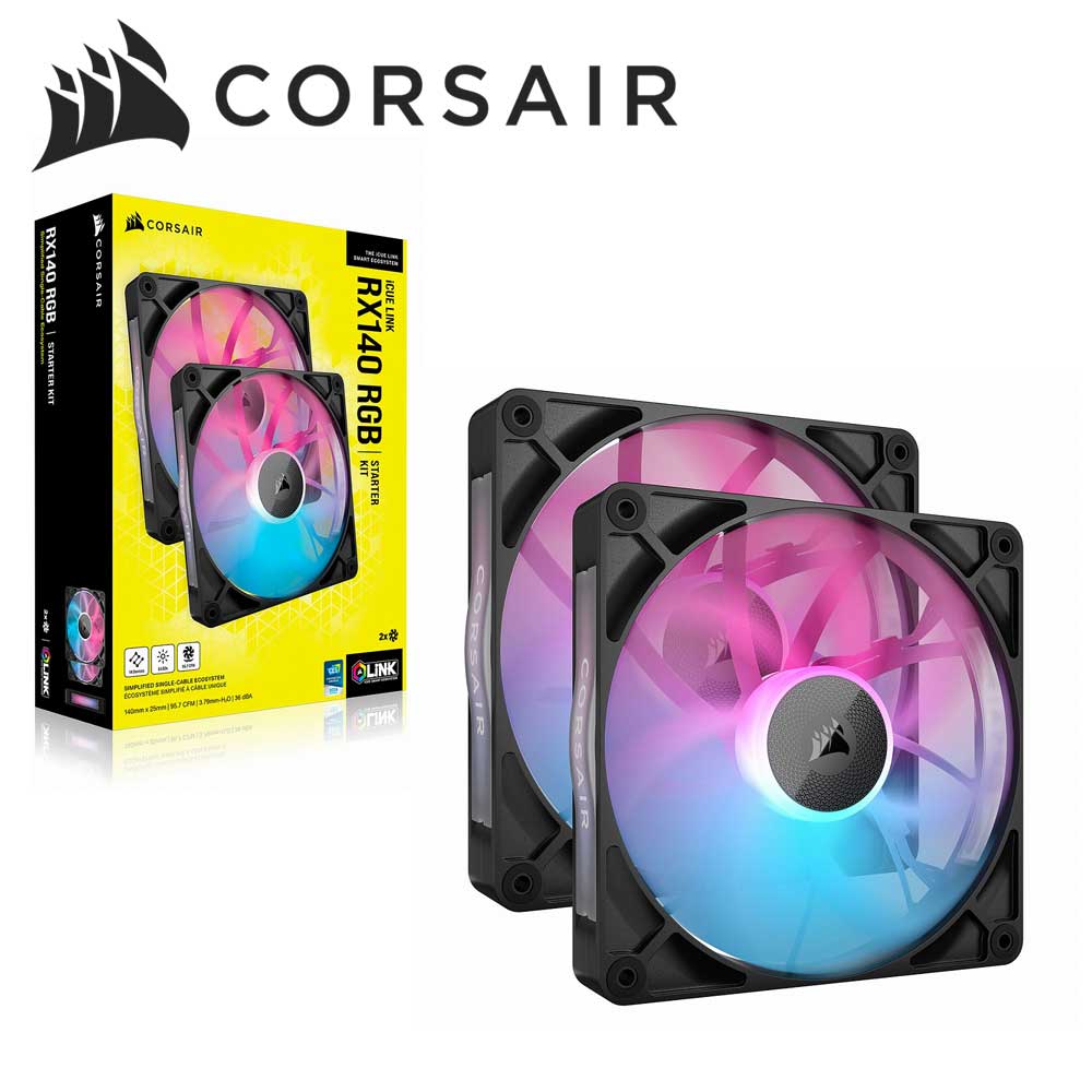 CORSAIR｜コルセア PWMファン iCUE LINK RX140 RGB Dual Fan Kit（ブラック） CO-9051020-WW｜Joshin web 家電とPCの大型専門店