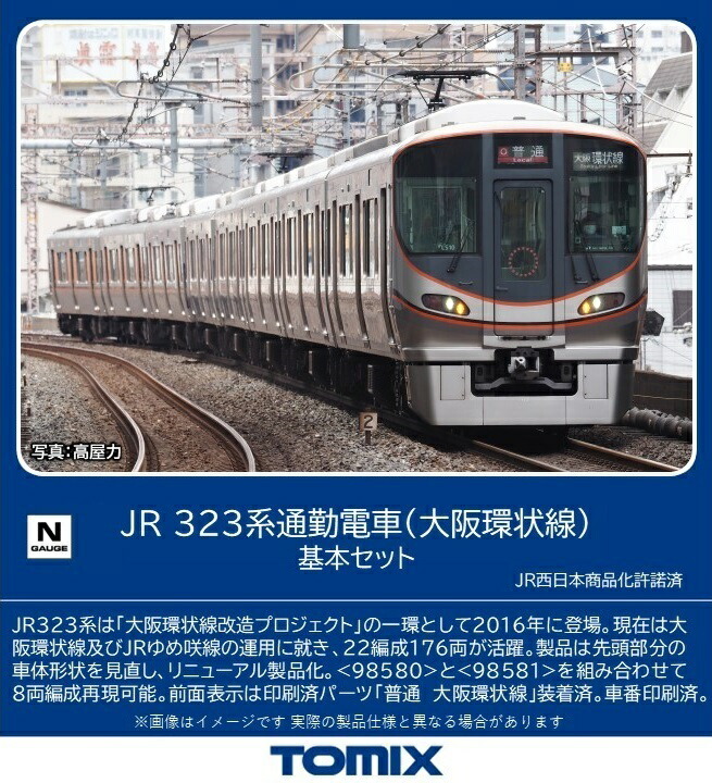 ［鉄道模型］トミックス (Nゲージ) 98580 JR 323系通勤電車（大阪環状線）基本セット(4両)
