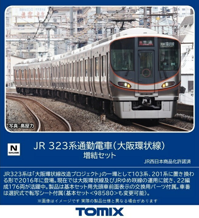 ［鉄道模型］トミックス (Nゲージ) 98581 JR 323系通勤電車（大阪環状線）増結セット(4両)