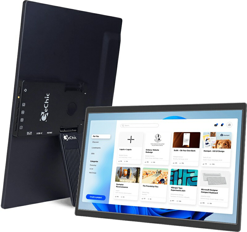 GeChic｜ゲシック 可動性液晶見せびらかす(14型/HFS/WUXGA 1920×1200/12.5ms/microHDMI/USB Type-C)(黒いこと) On-Lap M141E-R2 ON-LAP/M141E