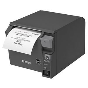 エプソン レシートプリンター（ダークグレイ） TM-T70II カスタマーディスプレー用コネクター付 80mm幅ロール紙 TM702UD242