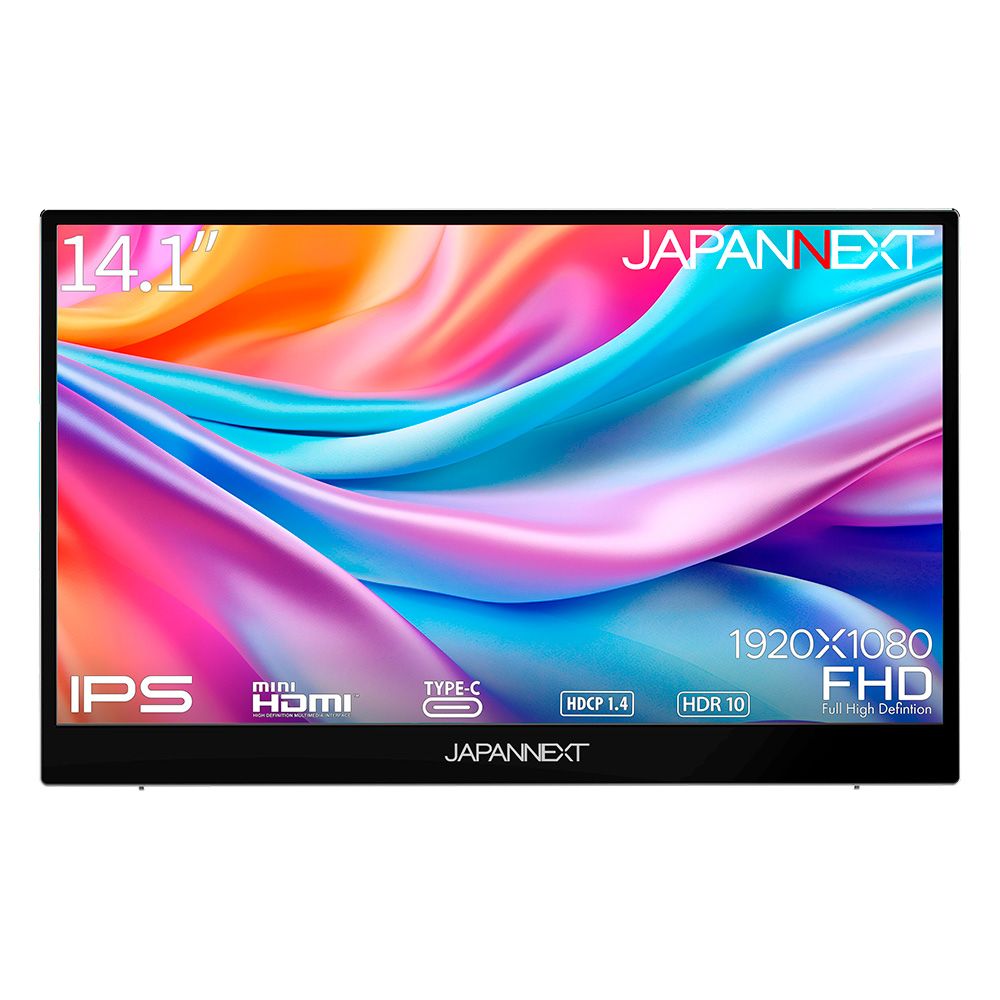 JAPANNEXT｜ジャパンネクスト 移動性液晶見せびらかす(14.1型/IPS/FullHD 1920×1080/60サイクル/16ms/HDR10/miniHDMI/USB Type-C)(黒いこと)  JN-MD-IPS141FHDR