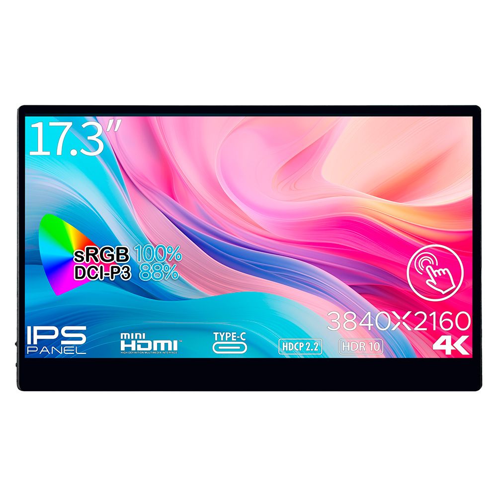 JAPANNEXT|ジャパンネクスト モバイル液晶ディスプレイ(17.3型/IPS/4K UHD 3840×2160/60Hz/27ms/タッチパネル)(ブラック) JN-MD-IPS173UHDR-T|Joshin web 家電とPCの大型専門店