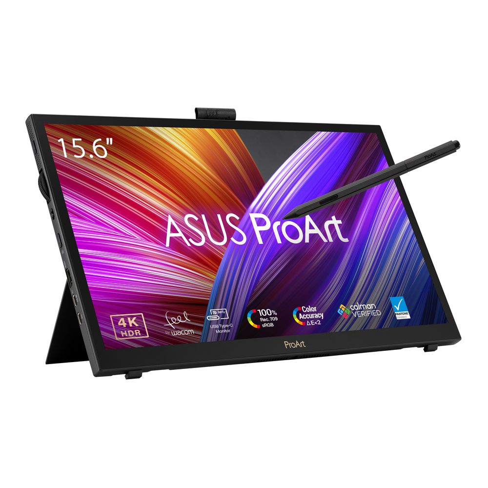 ASUS｜エイスース 移動性液晶見せびらかす(15.6型/IPS/4K UHD 3840x2160/60サイクル/10ms/HDR400/HDMI2.0/USB Type-C/PIP・PBP相応う・タッチパネル・ペン/3年引き受ける)(黒いこと) ProArt 書き込み見せびらかす Wacom EMR科学技術 PA169CDV