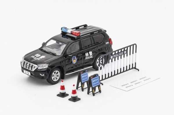 ゲインコーププロダクツ 1/64 トヨタ ランドクルーザープラド150 S.W.A.Tバージョン ブラック【KS033-408】 ミニカー