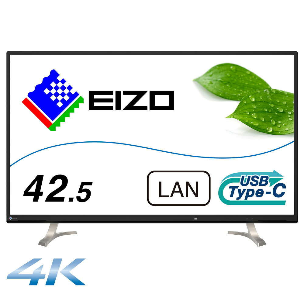 EIZO｜エイゾー 液晶ディスプレイ(42.5型/IPS/4K UHD 3840x2160/60Hz/5ms/HDMI/DP/USB Type-C/VESA/PIP・PBP対応/5年保証)(ブラック) FlexScan EV4340X-BK
