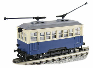［鉄道模型］津川洋行 (N) 14106 2軸単車 2本トロリーポール仕様(車体色：ブルー/クリーム・動力付)