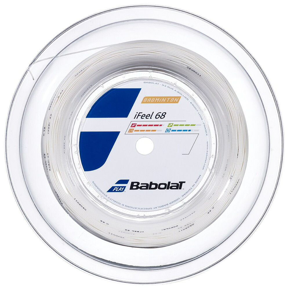 BabolaT(バボラ) バドミントン用文字列 IFEEL68（白いこと・大きさ：0.68mm×200m） 243128-101-0.68