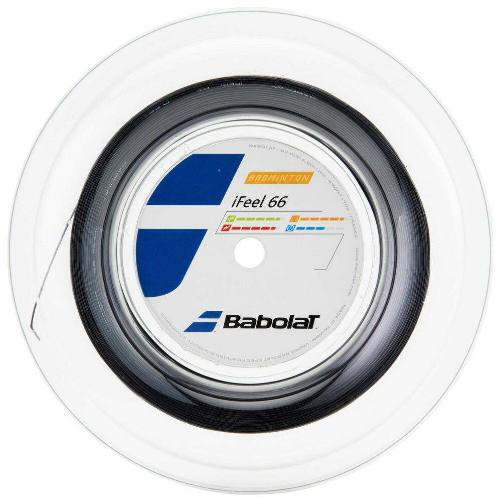 BabolaT(バボラ) バドミントン用文字列 IFEEL66（黒いこと・大きさ：0.66mm×200m） 243127-105-0.66