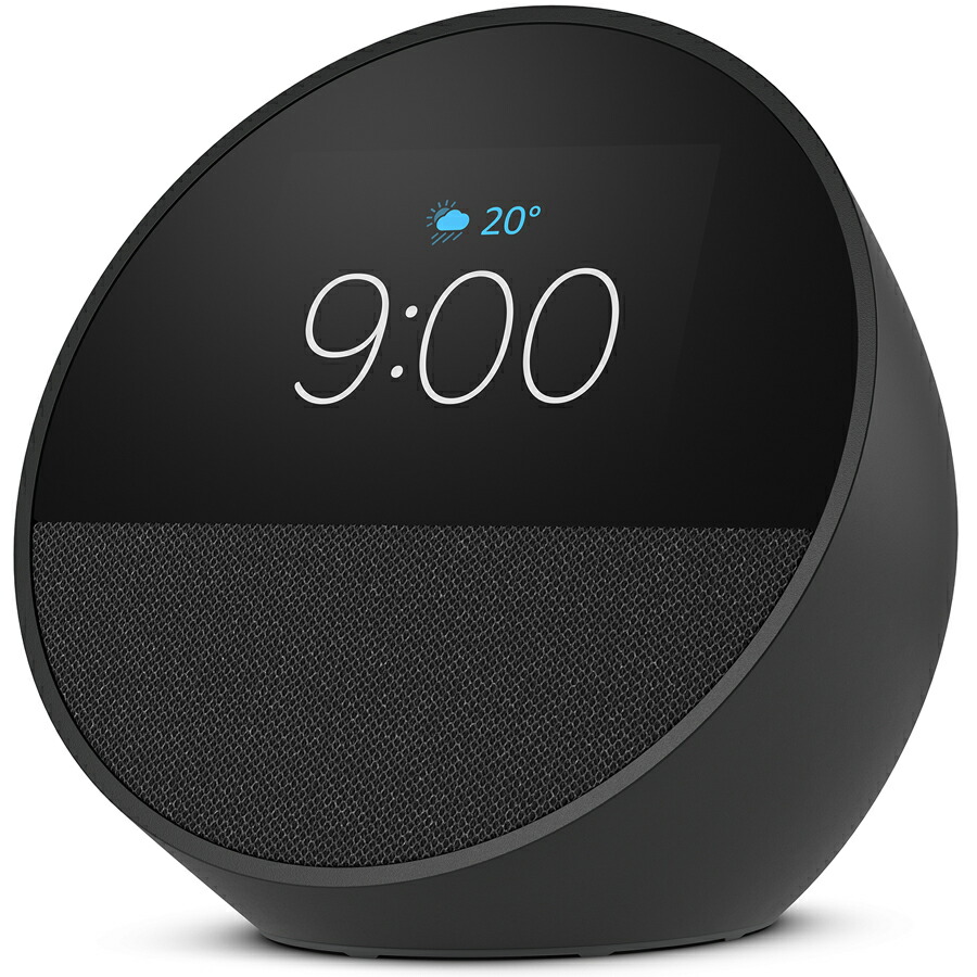 Amazon（アマゾン） Echo Spot（2024年発売） - スマートアラームクロック with Alexa、鮮やかなサウンド (ブラック) B0C2S4K41G