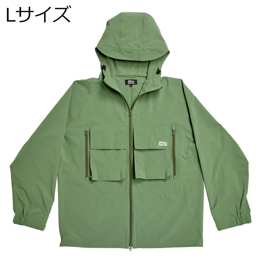 アブガルシア ウォーターレジスタント フィッシングパーカー Lサイズ(オリーブ) ウォーターレジスタントフィッシングパーカーLサイズ(オリーブ) AbuGarcia