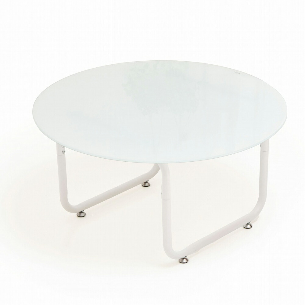 B.Bファニシング 円形ガラステーブル幅75 ROND(ロント)（ホワイト） ONTB0247GLWHT [ONTB0247GLWHT]