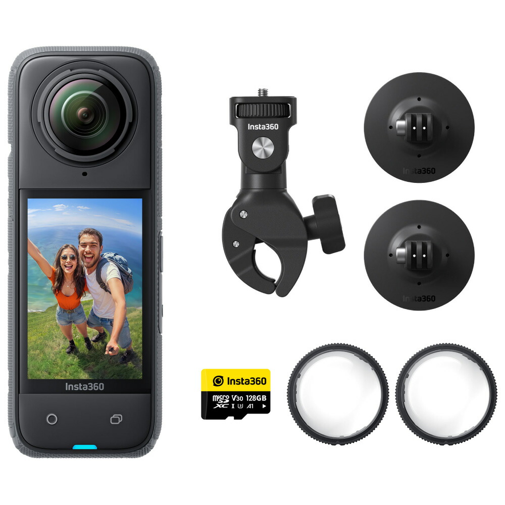 Insta360 動き写真器「Insta360 X4」自動二輪車一揃いの道具 CINSABMA-X405 8K 360 Action Cam