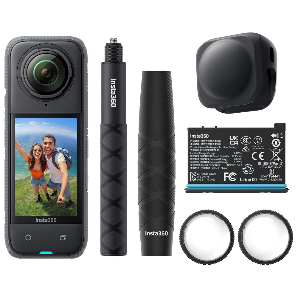 Insta360 動き写真器「Insta360 X4」周遊一揃いの道具 CINSABMA-X413 8K 360 Action Cam