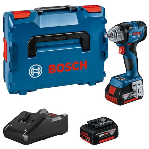 ボッシュ 18V コードレスインパクトレンチ(蓄電池A1850LIB×2個・申し受ける器GAL 18V-40・コネクティビティチップ(GCY42)・L-BOXX136N付き添い人) GDS18V-330HC BOSCH