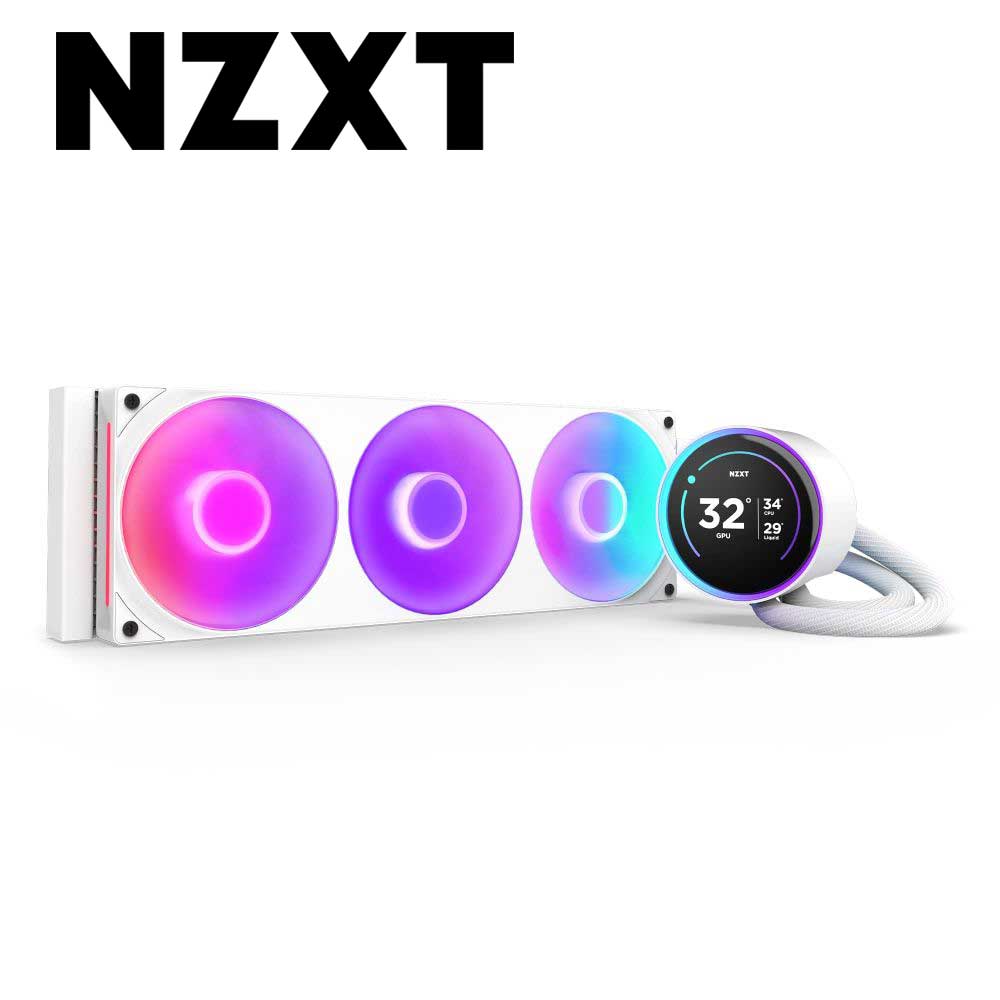 NZXT 飾り気のない水冷中央処理装置空調設備 F360 RGB CORE シングルフレームファン召しかかえる（白いこと） KRAKEN ELITE (2024) RL-KR36E-W2