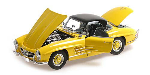 ミニチャンプス 1/18 メルセデス ベンツ 300 SL ロードスター(W198)1958 イエロー【180039044】 ミニカー