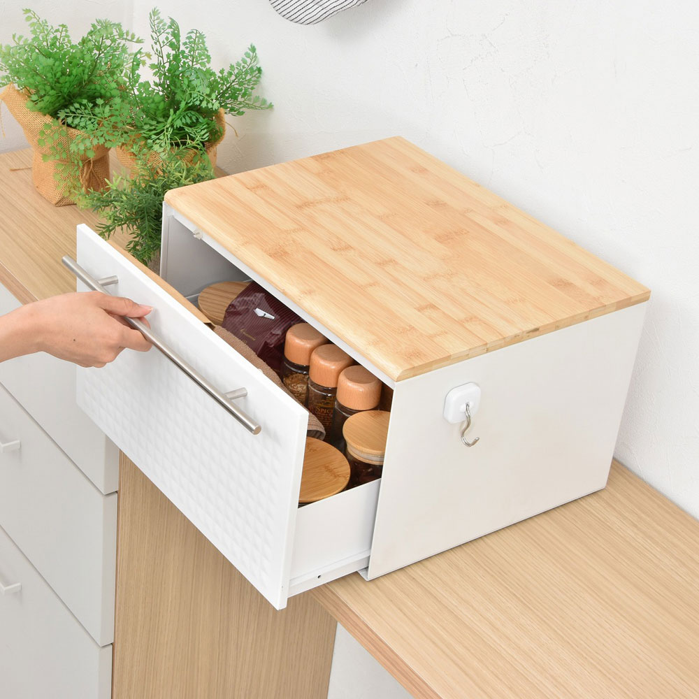 B.Bファニシング TREE 抽き出しブレッドケース（白いこと） TRKS0244KIWHT B.B FURNISHING [TRKS0244KIWHT]