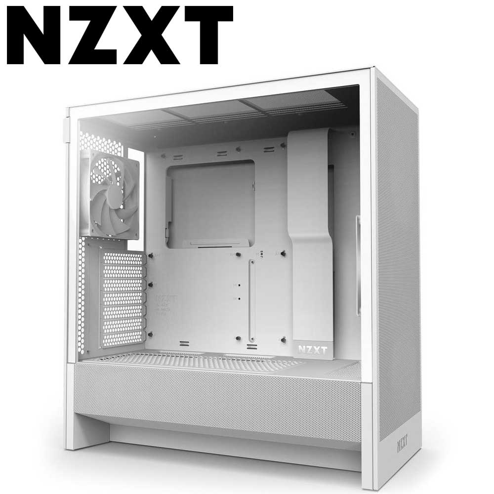 NZXT ミドルタワー PCケース H5 FLOW (2024)（ホワイト） コンパクト ATX ミドルタワー エアフローケース CC-H52FW-01｜Joshin web 家電とPCの大型専門店