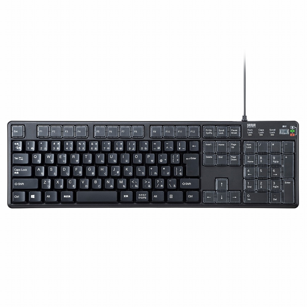 サンワサプライ プログラマブルキーボード 有線 108キー 日本語配列 SKB-P1BK｜Joshin web 家電とPCの大型専門店