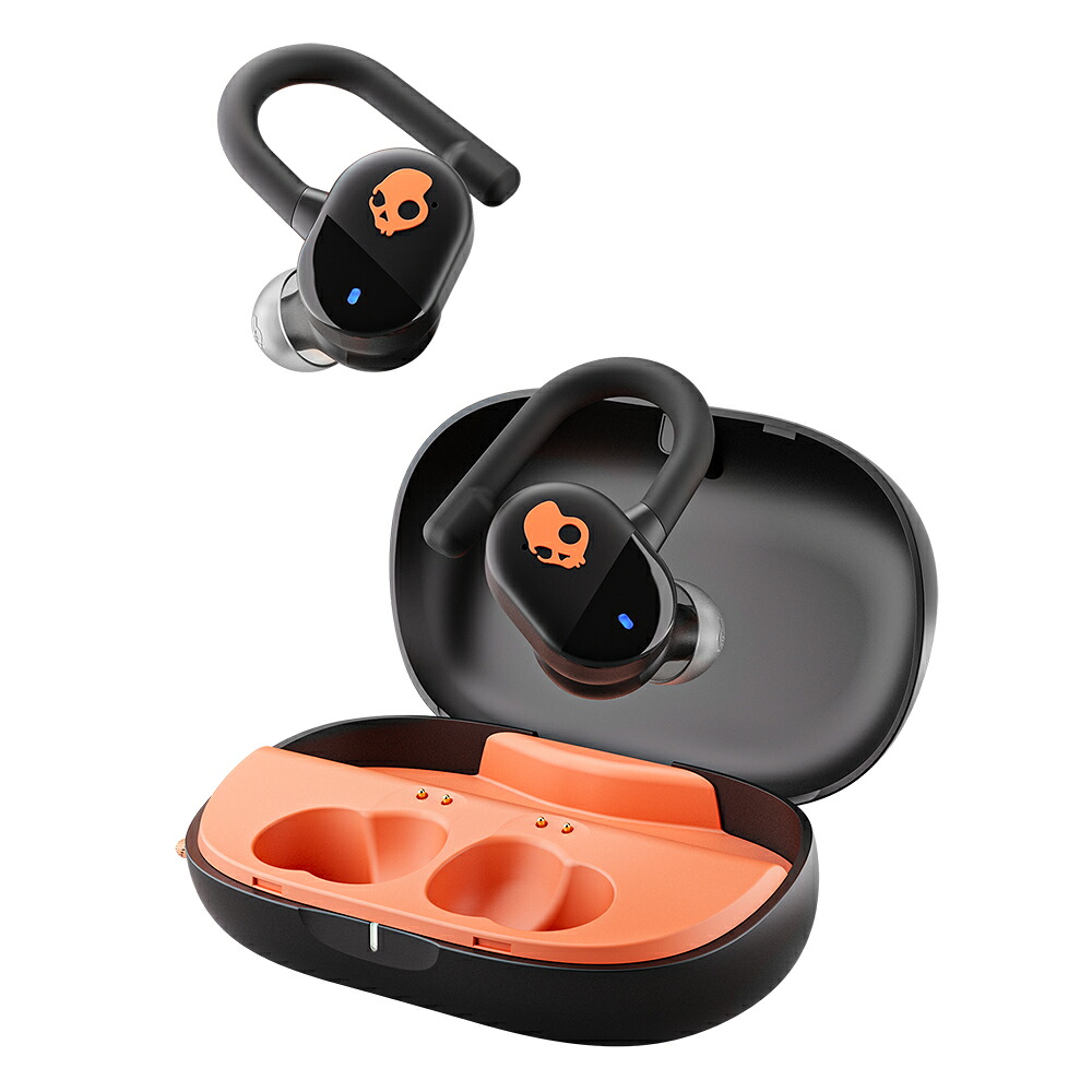 スカルキャンディ 完全ワイヤレスBluetoothイヤホン（BLACK ORANGE） S2PPW-S749 Skullcandy　PUSH PLAY ACTIVE