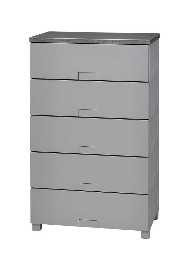 天馬 フィッツチェストフルフラット 6505 5段（グレー） FCH-F6505GR Fits チェスト フルフラット [FCHF6505GR]