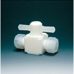 フロンケミカル フッ素樹脂(PTFE)二方バルブ圧入型 8φ NR0003-02 チューブ継手