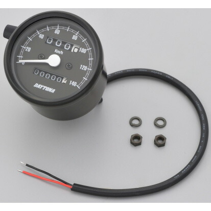 デイトナ 機械式スピードメーター Φ6 140km/h　ホワイトLED照明 15621 DAYTONA