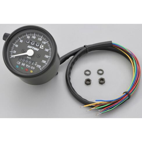 デイトナ 機械式スピードメーター(インジケーター付き)Φ60 220km/h ホワイトLED照明 15627 DAYTONA