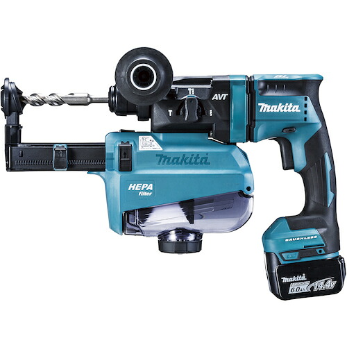 マキタ 14.4V 申し受ける式ハンマドリル 18粍 SDSつけ加える (バッテリBL1460B(6.0Ah)×2本・申し受ける器DC18RF・集じん取り合わせDX05付き添い人) HR181DRGXV makita 穴あけ・締付工具-花・ガーデン・DIY